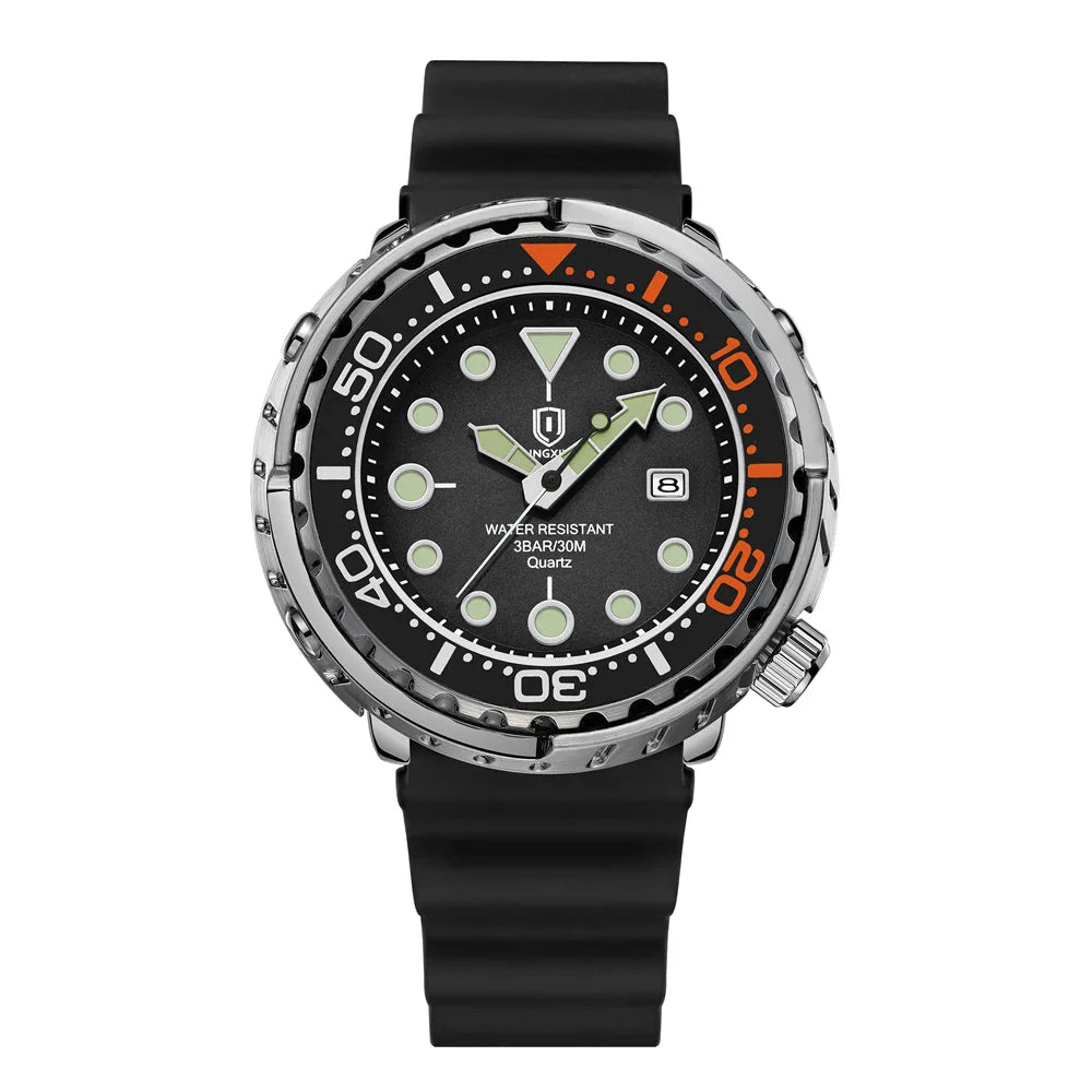 Giorgio Mareno Men’s Sport Dive Watch with black strap and digital display, designed for underwater and active use.